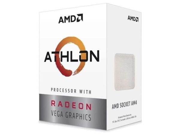 PROC. AMD AM4 ATHLON 3000G 3.5GHZ 2 CORE 4 HILOS 4MB CACHE 14 NM GRAFICOS VEGA 3 RETAIL BOX
