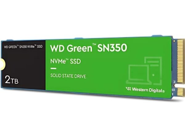 SOLID STATE DRIVE WESTERN DIGITAL 2TB M.2 SN350 PCIE 2280 3D NAND 3200MB-S GREEN