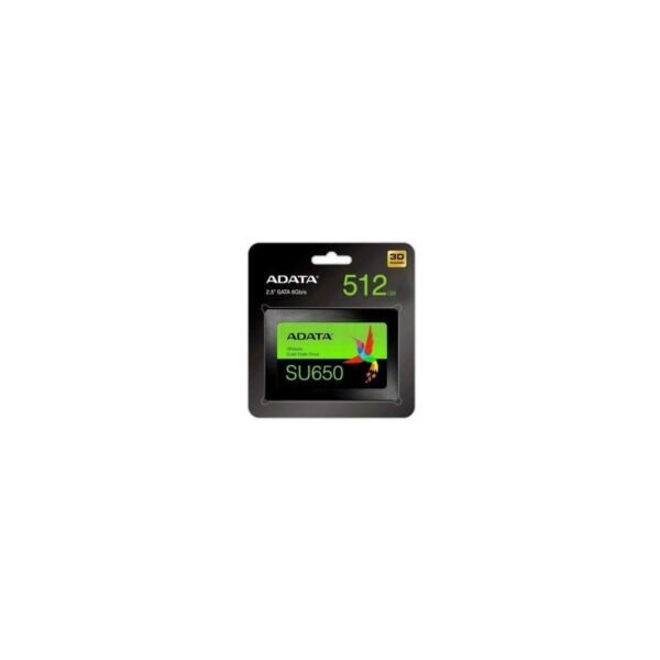 DISCO SSD ADATA 512GB SU650 2.5 SATA 6GB/S 3D NAND LECTURA 520MB/S ESCRITURA 450MB/S