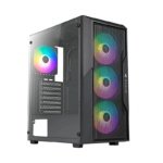 CASE AZZA FIGTHER AZ-290 Gaming Vidrio-Templado 7Slots 4 Ven. 2USB3.0 USB-C RGB Mid Tower Black