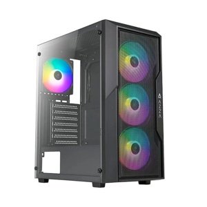 CASE AZZA FIGTHER AZ-290 Gaming Vidrio-Templado 7Slots 4 Ven. 2USB3.0 USB-C RGB Mid Tower Black