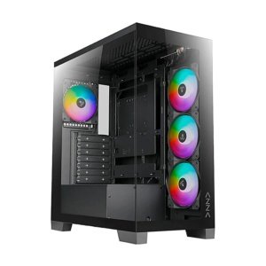 CASE AZZA COVE AZ-570B Gaming Vidrio-Templado 7Slots 4 Ven. 2USB3.0 USB-C RGB Mid Tower Black