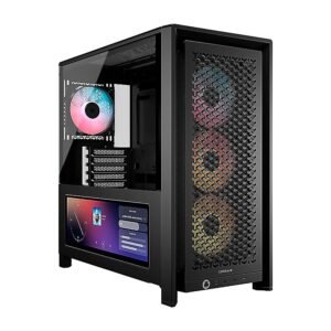 CASE CORSAIR ATX 4000D Pantalla Tactil XENEON 14.5 TEMPERED GLAS MID-TOWER CASE N-PS 4VEN-RGB NEGRO