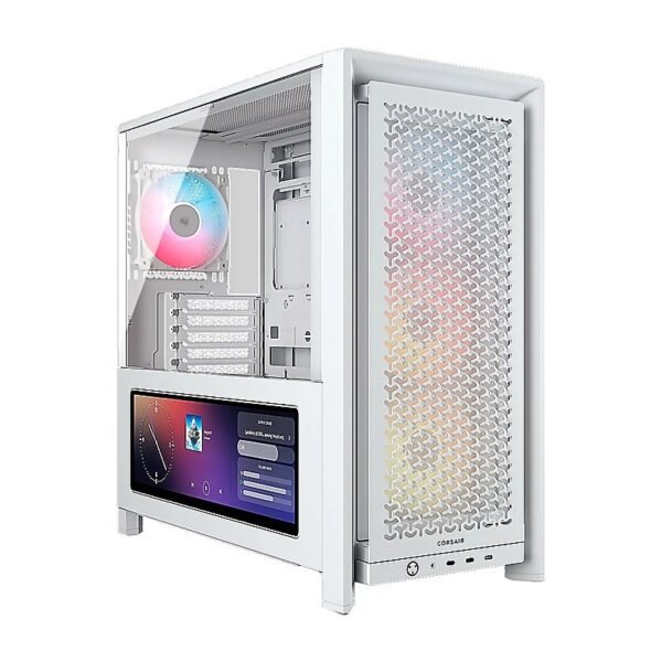 CASE CORSAIR ATX 4000D Pantalla Tactil XENEON 14.5 TEMPERED GLAS MID-TOWER CASE N-PS 4VEN-RGB WHITE