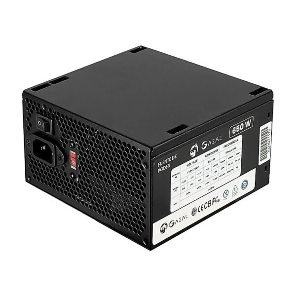 FUENTE DE PODER GAZAL ATX-650W100V-220V24 PINES50-60HZ INCLUYE CABLE DE PODER
