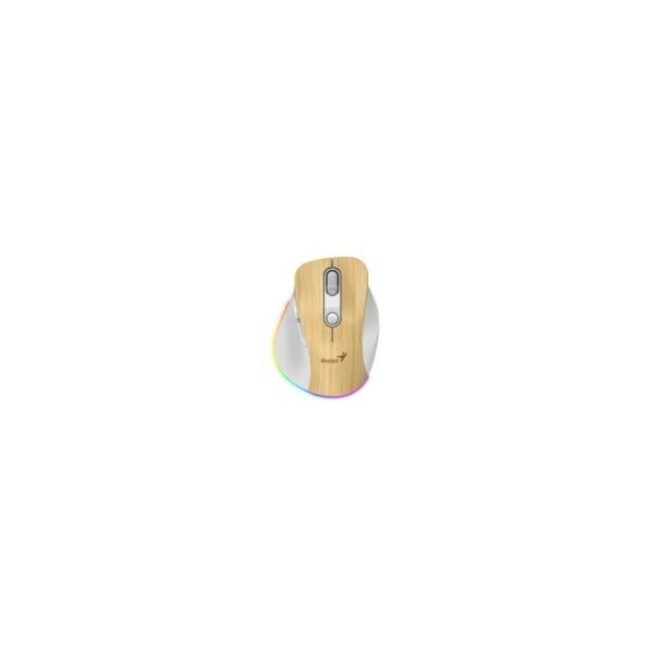 MOUSE GENIUS/WIRELLES MINI ERGO 9000S PRO PINE WOOD RECARGABLE DUAL BT Y 2 4GHZ RGB DPI 800 A 2