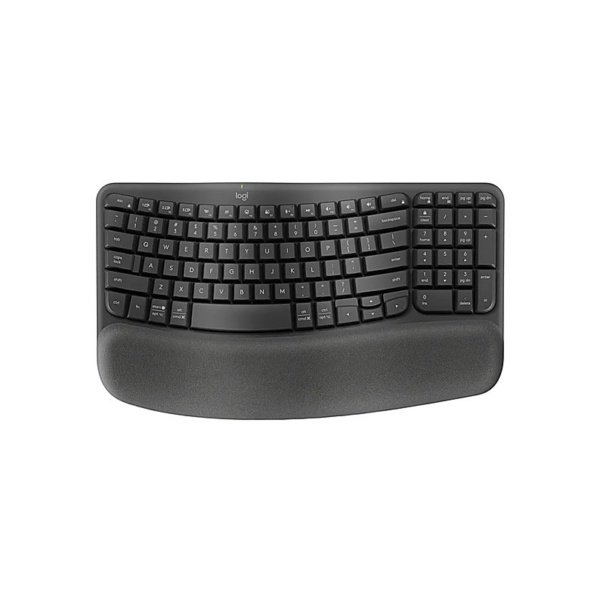 TECLADO LOGITECH/WAVE KEYS/WIRELESS/ERGONOMICO/REPOSAMANOS/INCLY. NUM-PAD/ HASTA 3 DISPTVOS/NEGRO