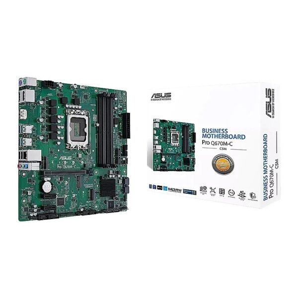 MBO ASUS PRO Q670M-C-CSM 13VA-12VA LGA1700 4DDR5-5600 2DP HDMI 2M.2 6USB PCIE4.0 MATX