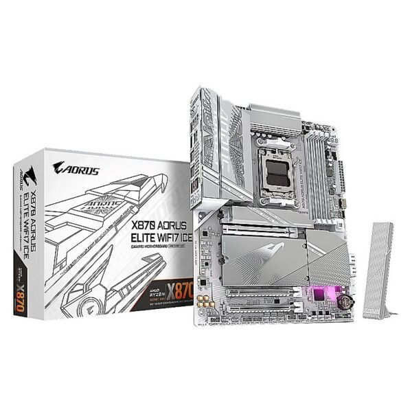 MBO GIGABYTE X870 AORUS ELITE X3D ICE WIFI7 AMD AM5 7-9000 4DDR5 HDMI 4M.2 10USB PCIe5.0 ATX