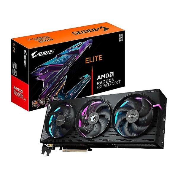 VIDEO GIGABYTE AORUS ELITE AMD Radeon RX-9070 XT 16GB-GDDR6 256Bit 2HDMI 2DP 3Vent. PCIex5.0