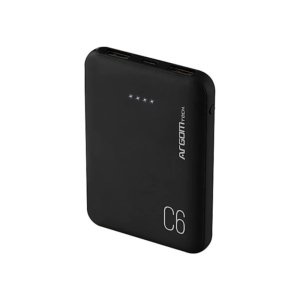 POWER BANK ARGOM 6000 ARG-PB-1136 WITH CABLE NEGRO