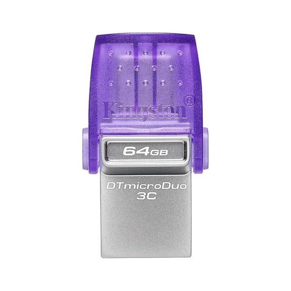 FLASH MEMORY KINGSTON 64GB DATA TRAVELER MICRO-DUO3CG3 TYPE-A - C PURPLE