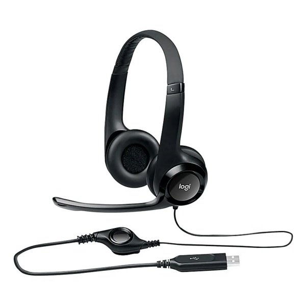 HEADSET LOGITECH H390 NEGRO USB PLUG AND PLAY SUPRESION RUIDO SONIDO ESTEREO