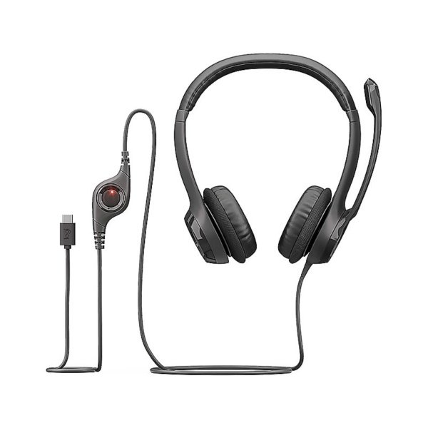 HEADSET LOGITECH H390 Wired USB-C On-Ear Stereo Headphones con Microfono Negro
