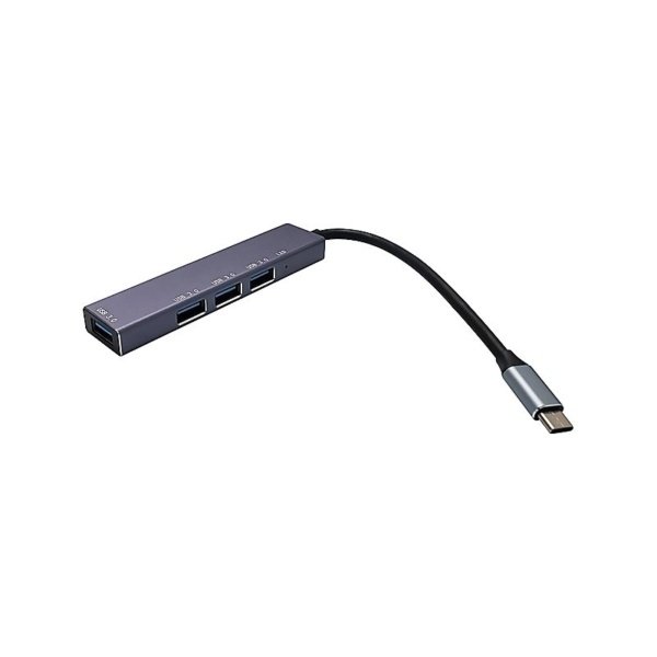 HUB TREQA USB 3.0 TO 4 PUERTOS TYPE-C SILVER