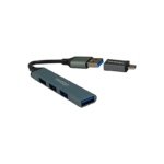 HUB TREQA USB TYPE-C TO 4 PUESTOS USB3.0 SILVER