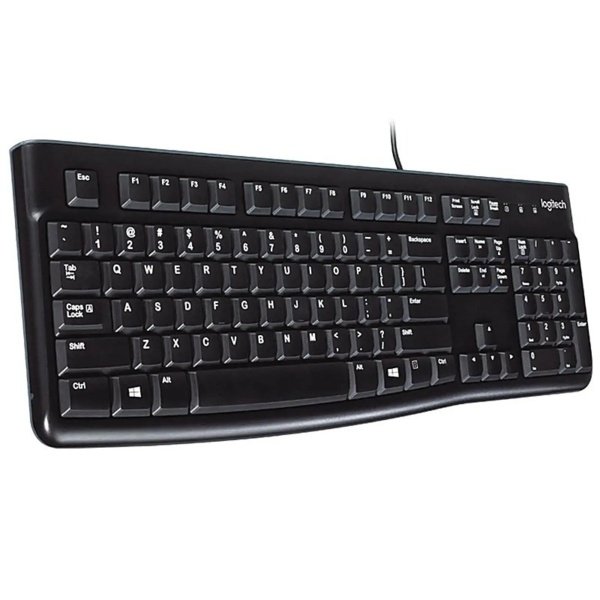 TECLADO LOGITECH K120 NEGRO USB PLUG AND PLAY RESISTENTE A SALPICADURAS
