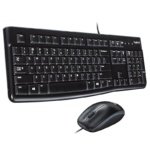 TECLADO-MOUSE COMBO LOGITECH MK120 NEGRO USB PLUG AND PLAY RESISTENTE A SALPICADURAS