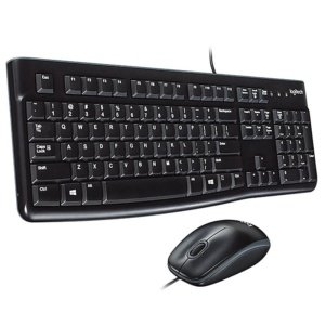 TECLADO-MOUSE COMBO LOGITECH MK120 NEGRO USB PLUG AND PLAY RESISTENTE A SALPICADURAS
