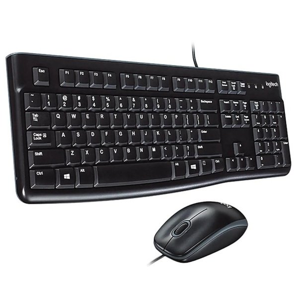 TECLADO-MOUSE COMBO LOGITECH MK120 NEGRO USB PLUG AND PLAY RESISTENTE A SALPICADURAS