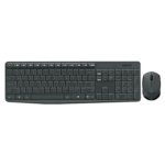TECLADO-MOUSE COMBO LOGITECH MK235 NEGRO WIRELESS USB RESISTENTE A SALPICADURAS