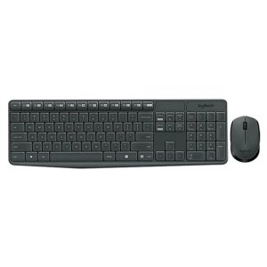 TECLADO-MOUSE COMBO LOGITECH MK235 NEGRO WIRELESS USB RESISTENTE A SALPICADURAS