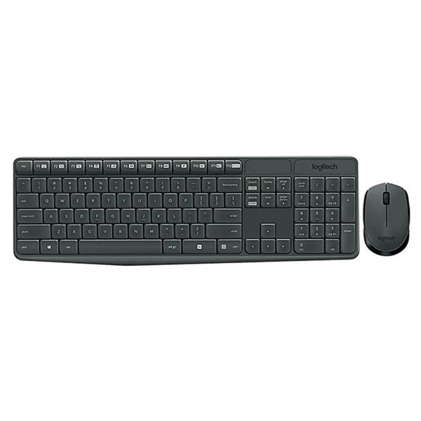 TECLADO-MOUSE COMBO LOGITECH MK235 NEGRO WIRELESS USB RESISTENTE A SALPICADURAS