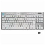 TECLADO LOGITECH GAMER G915 TKL RGB MECANICO SWITCH GL TACTIL WIRELESS BLANCO