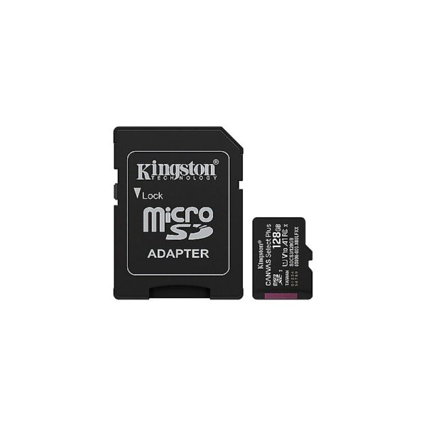 MICRO-SD SDCS3 KINGSTON 128GB CANVAS Select Plus Gen3 100MB-s with Adapter