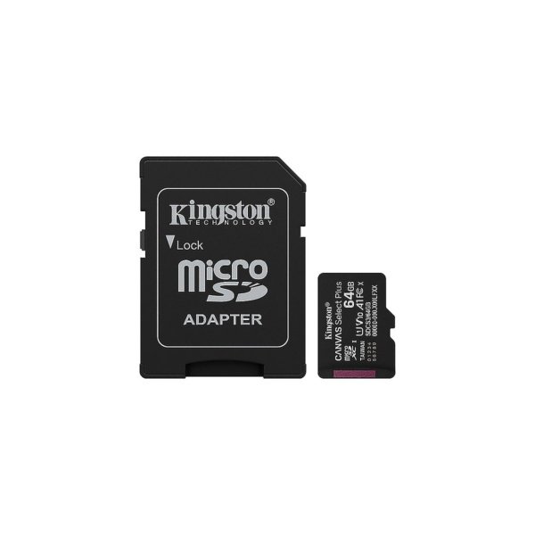MICRO-SD SDCS3 KINGSTON 64GB CANVAS Select Plus Gen3 100MB-s with Adapter