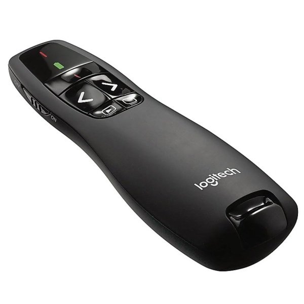 PUNTERO LOGITECH R400 NEGRO USB-PLUG AND PLAY-LUZ ROJA-RADIO 15 METROS