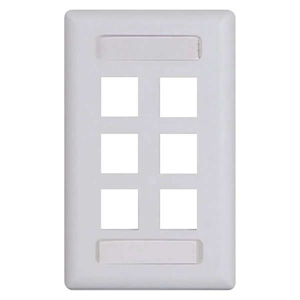 FACEPLATE CLASISIC 6PORT 1G W-STATION ID BLANCO