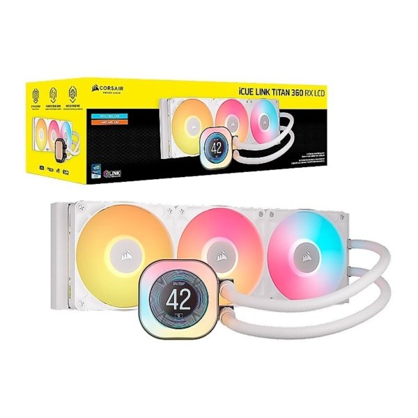 COOLER CORSAIR ICUE LINK TITAN 360 RX LCD Liquid CPU for Intel 1851 AMD-AM5