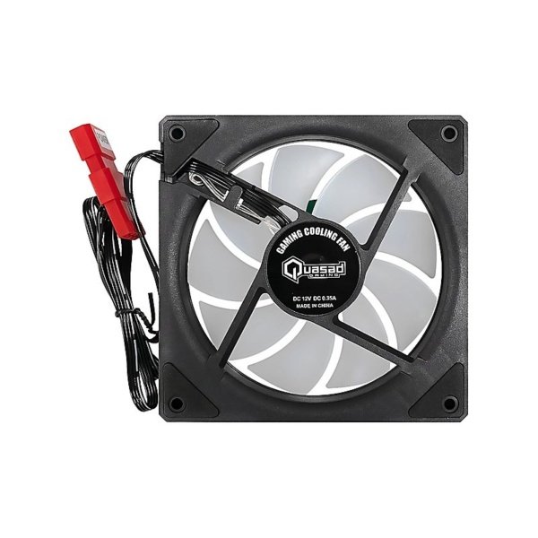 VENTILADOR QUASAD RGB Black Frame and Transparent leaf con 3D Light 4Pin Plastic Bag
