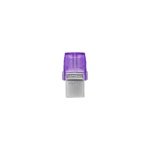 FLASH MEMORY KINGSTON 128GB DATA TRAVELER microDuo 3C TYPE-A - C PURPLE