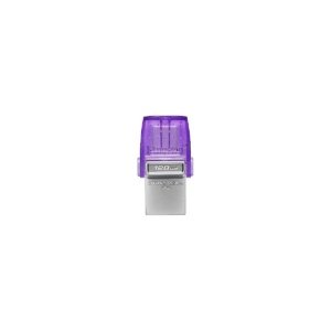 FLASH MEMORY KINGSTON 128GB DATA TRAVELER microDuo 3C TYPE-A - C PURPLE