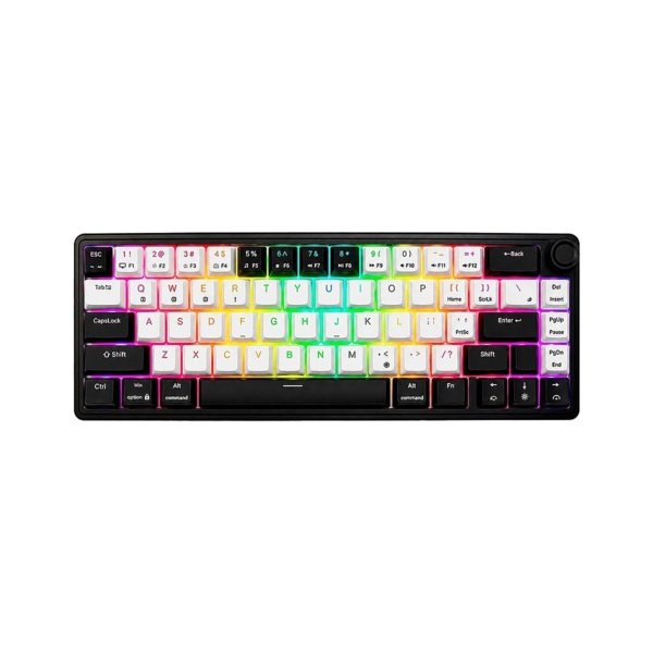TECLADO MECANICO TENGU RGB OKAMI NEGROBLANCO SWITCROJO WI-FI GAMER