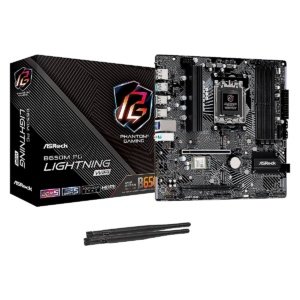 MBO ASROCK B650M PG LIGHTNING AM5 RYZEN 7000 4DDR5 PCIE4.0 HDMI DP 2M.2 8USB3.2 mATX