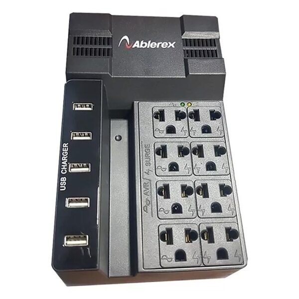REGULADOR ABLEREX/AB-R1208USB 1200VA/600W/120V/8 TOMAS/5 PUERTOS USB PARA CARGA