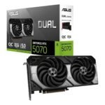 TARJETA DE VIDEO ASUS GEFORCE RTX 5070 DUAL OC EDITION 12GB GDDR7 PCI-E 5.0 90YV0M17-M0AA00