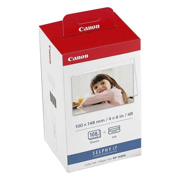 KIT TINTAS Y PAPEL CANON KP-108 4 X 6 108 PAG / CP1500 / 1200 / 1300 FOTOGRAFICA 3115B001