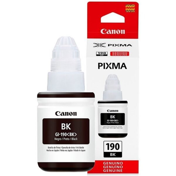 BOTELLA CANON GI190 NEGRO G1100/2100/3100 6000 PAG GI190BK