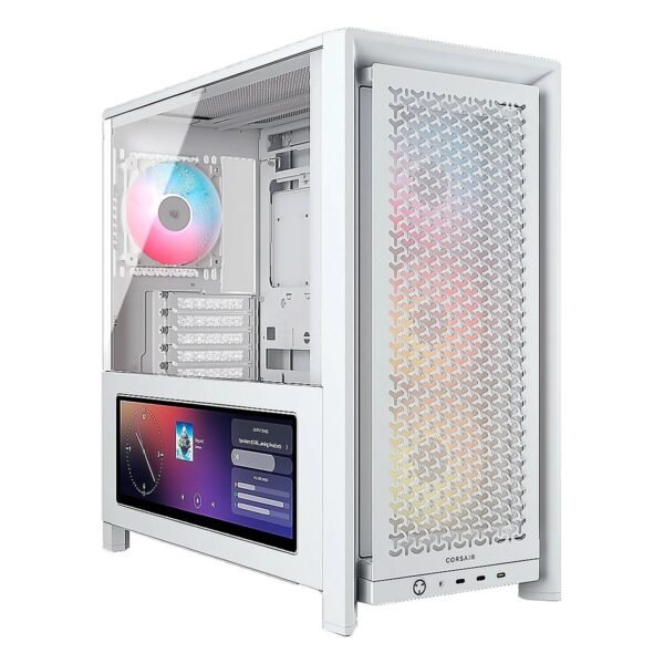 CASE CORSAIR ATX 4000D Pantalla Tactil XENEON 14.5 TEMPERED GLAS MID-TOWER CASE N-PS 4VEN-RGB WHITE