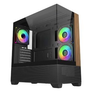 CASE COOLER MASTER/MID TOWER ELITE 690 BLACK WOOD 1X120MM ARGB REAR 2X120MM SIDE MOUNT
