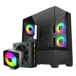 CASE COOLER MASTER/E690 MID TOWER BLACK WOOD BUNDLE FUENTE 750W GOLD - AIR COOLER 212 SPECTRUM