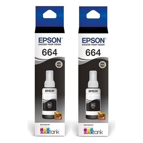 BOTELLAS EPSON T664 PACK 2 NEGRO L200/L350/L5190 T644120-2P