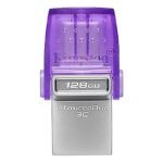 FLASH MEMORY KINGSTON 128GB DATA TRAVELER microDuo 3C TYPE-A - C PURPLE