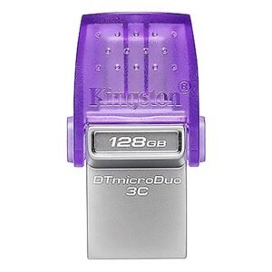 FLASH MEMORY KINGSTON 128GB DATA TRAVELER microDuo 3C TYPE-A - C PURPLE