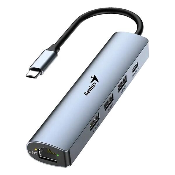 HUB GENIUS UH545 USB C A 5 PUERTOS 3 USB A 1 USB C 1 RJ45 GE WIN 10 11 MAC