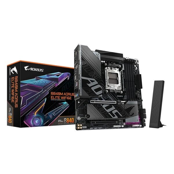 MAINBOARD GIGABYTE B840M AOURUS ELITE WIFI6E MICRO ATX AM5 DDR5 WIFI 6